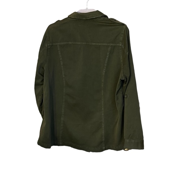 Torrid Jacket Green Button Up Jean Embroidered Roses Womens 1X - Picture 3 of 7
